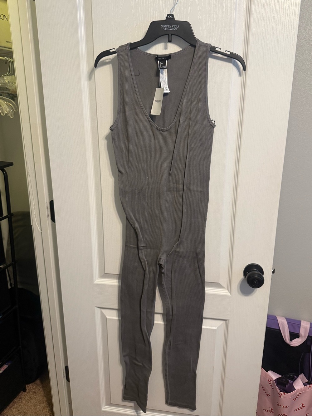 Forever 21 Ribbed Tank Jumpsuit - Gray